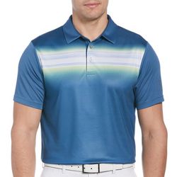 PGA TOUR Mens Blurred Chest Short Sleeve Golf Polo Shirt