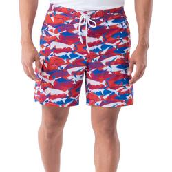 Mens Americana Shark Print Swim Shorts