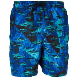 Reel Legends Mens 7 in. Fish Geo Swim Shorts
