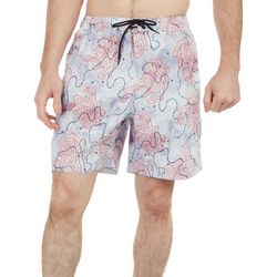 Reel Legends Mens 7 in. Charted Trails Print Swim Shorts
