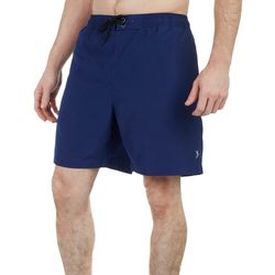 Reel Legends Mens 7 in. Solid Blue Swim Shorts