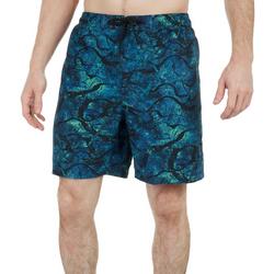 Mens 7 in. Turk Everglades Print Swim Shorts