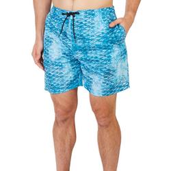 Mens 7in Hawaiian Ocean Scales Swim Shorts