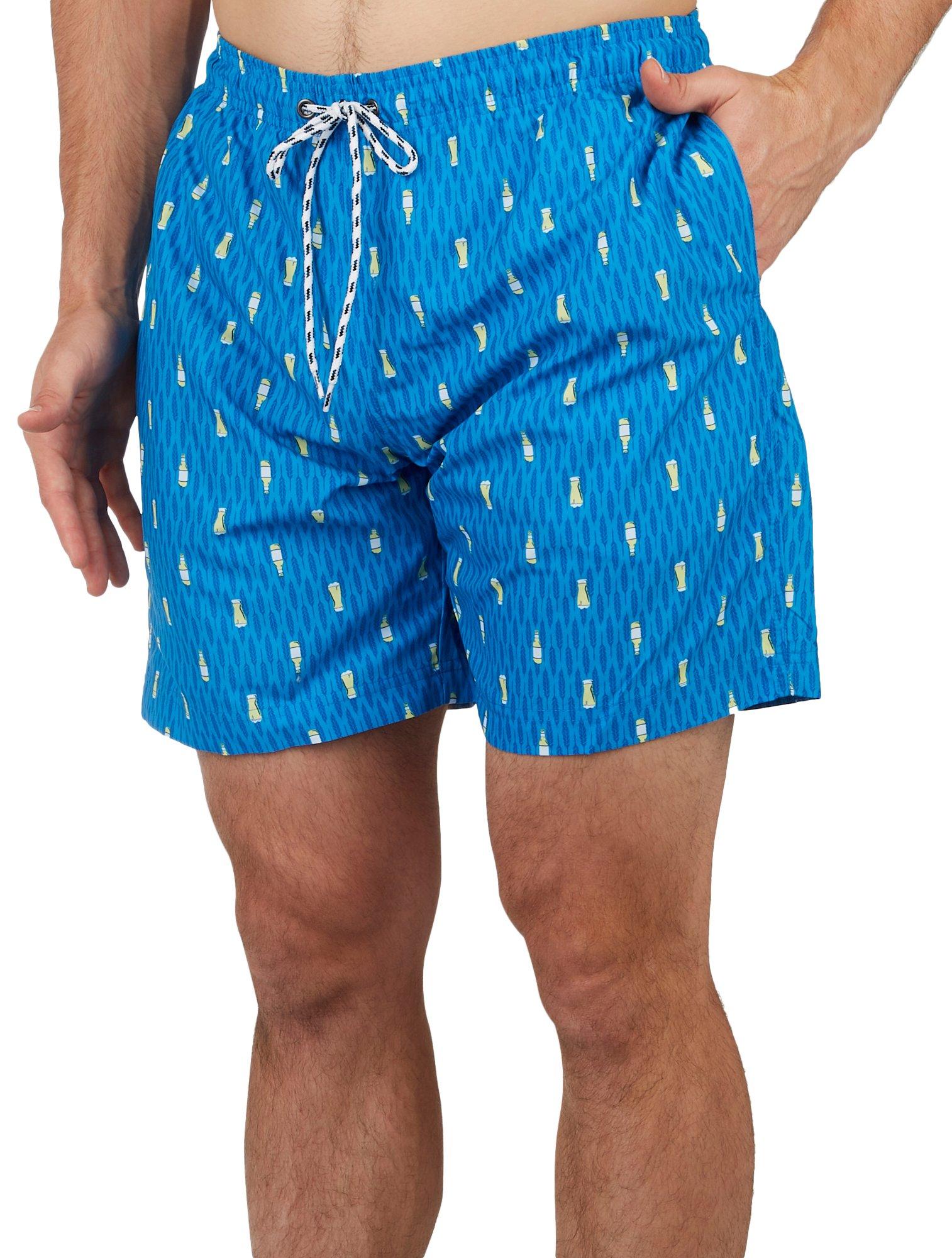 Tackle & Tides Mens 7in Beer To You Swim Shorts