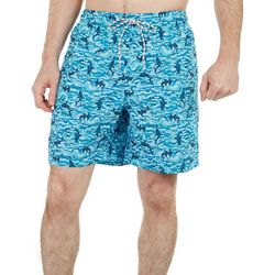 Tackle & Tides Mens 7 in. Two-In-One Shark Wave Swim Shorts