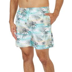 Burnside Mens Tropical Palm Print  Boardshorts