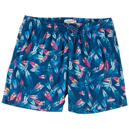 In Gear Mens Two-In-One Tropical Print Swim Short