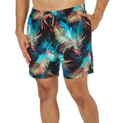 Mens Palm Print Swim Shorts