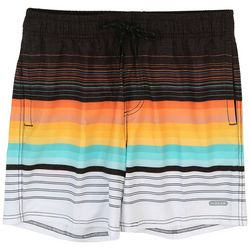 In Gear Mens 2-In-1 Stripe Stretch Swim Shorts