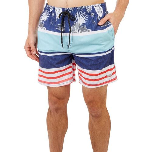 In Gear Mens 6in Americana Palm Swim Shorts