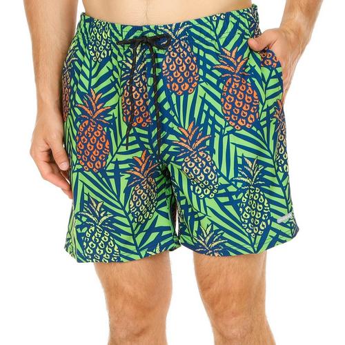 Mens Pineapple Print Swim Shorts