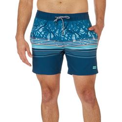 Projek Raw Mens 6 in. Tropical Stripe Swim Shorts