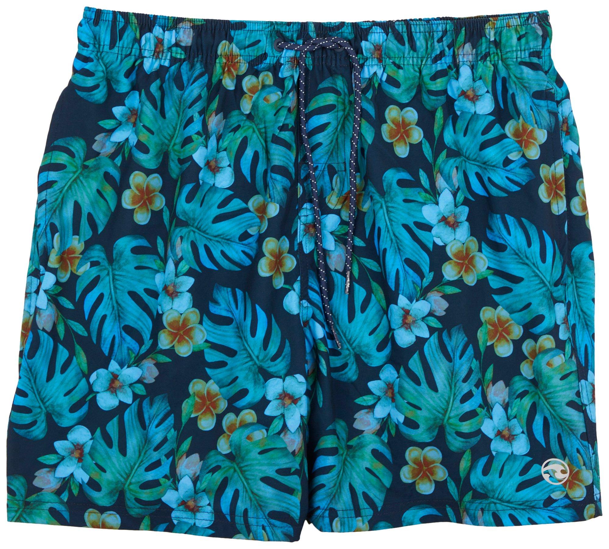Ocean Current Mens Distant Floral Volley 2-in-1 Swim Shorts