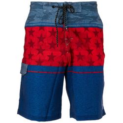 Ocean Current Mens 9.5 in. Stars and Camo Print Board Short
