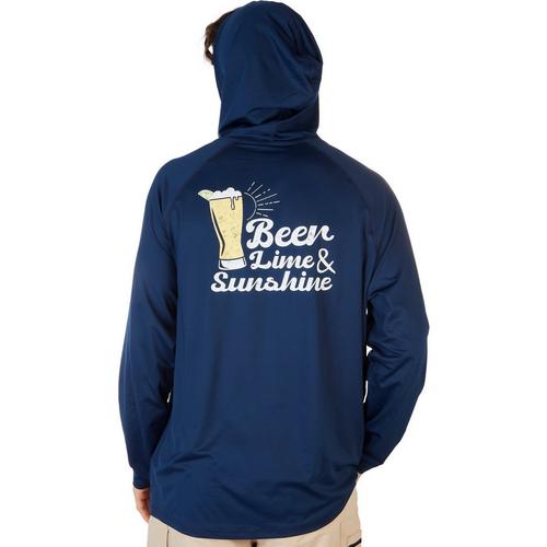 Mens Beer, Lime, and Sunshine Hooded Long Sleeve