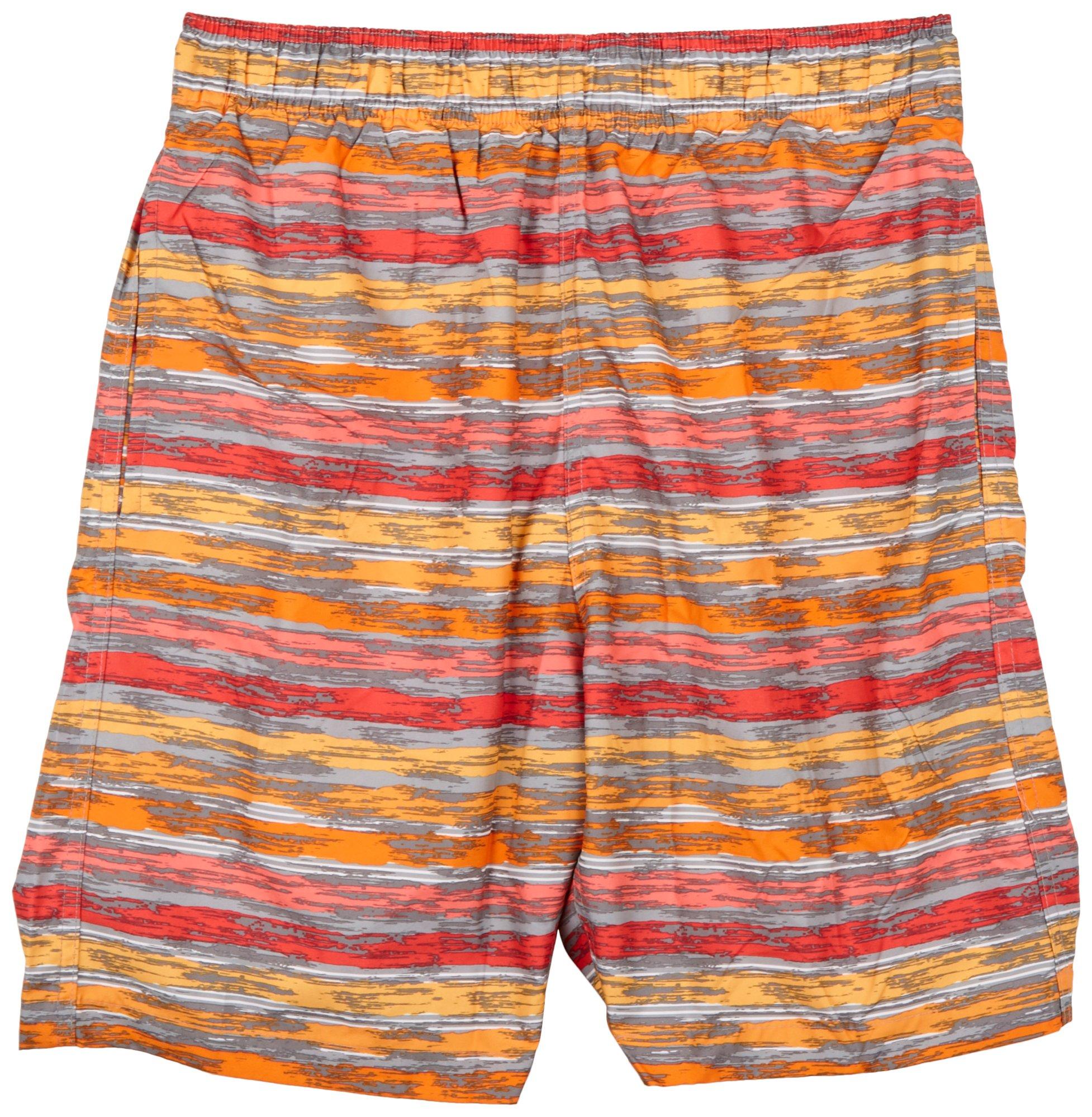 Laguna Mens 7.5 in. 2-in-1 Brief Brush Stroke Swim Shorts