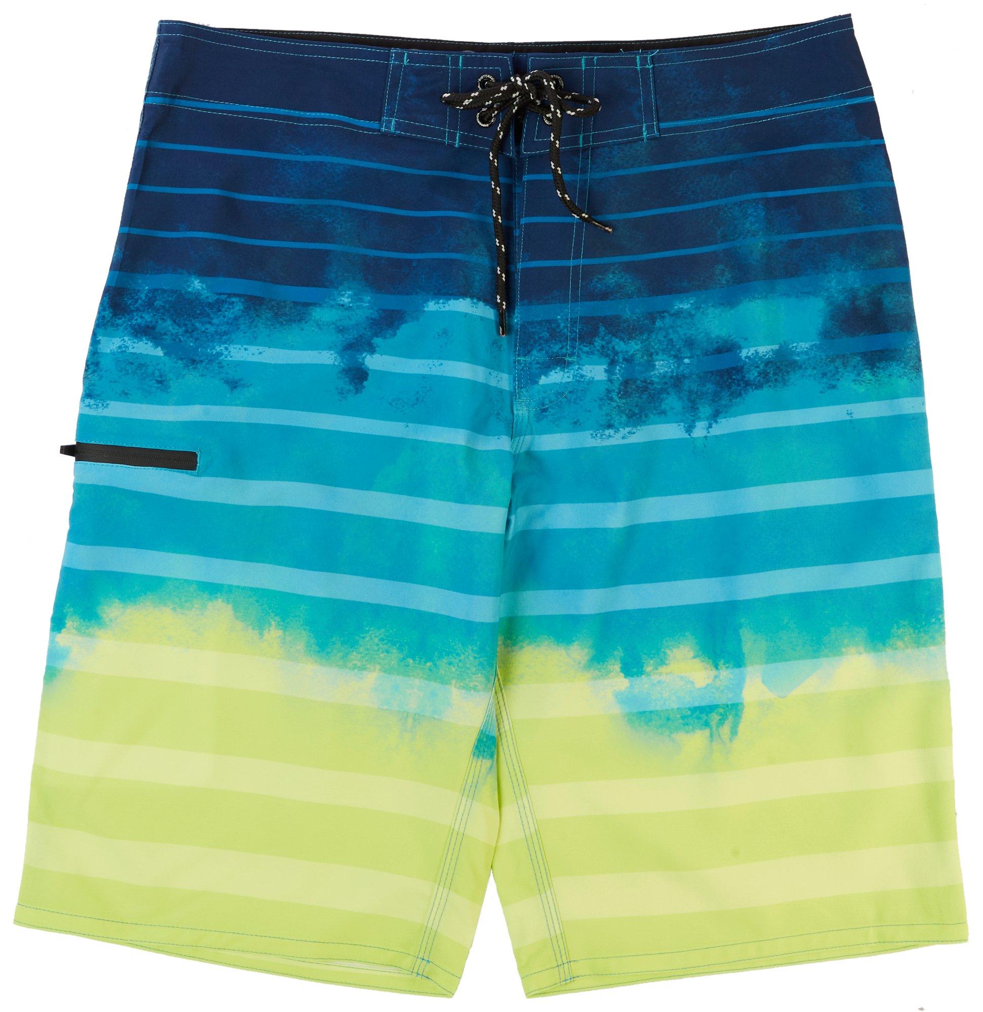 Distortion Mens Ombre & Striped Boardshorts