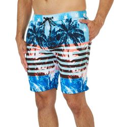 Distortion Mens Americana Palm Print Boardshorts