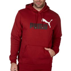 Puma Mens Solid Logo Pullover Drawstring Hoodie