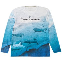 Reel Legends Mens Reel-Tec Great White Long Sleeve T-Shirt