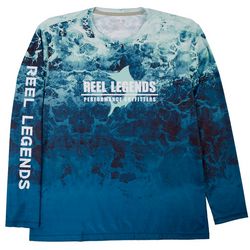 Reel Legends Mens Reel-Tec Fiasco Print Long Sleeve Shirt