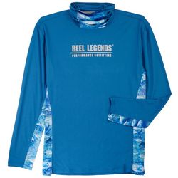 Reel Legends Mens Reel-Tec Fish Print Neck Shield T-Shirt