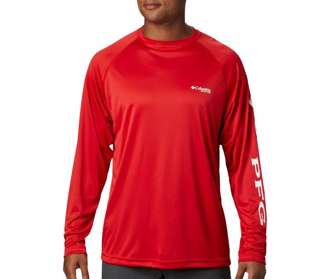 Columbia Men's PFG Terminal Tackle Long Sleeve Shirt - XL - Red