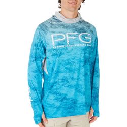 PFG Columbia Mens Vent Gaiter Hoody Long Sleeve T-Shirt