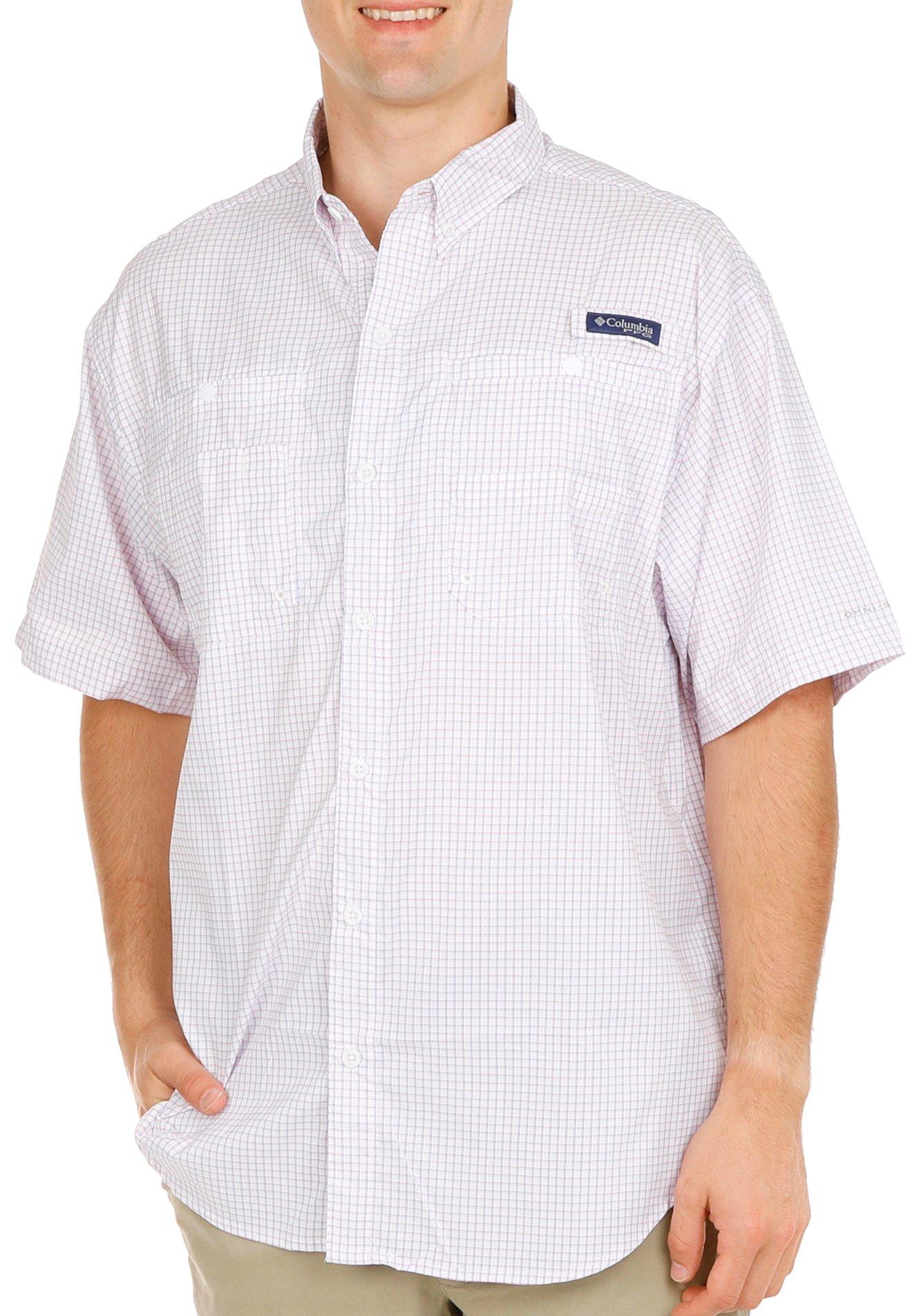 Columbia PFG Super Tamiami Mini-Check Short-Sleeve Woven Shirt | Dillard's