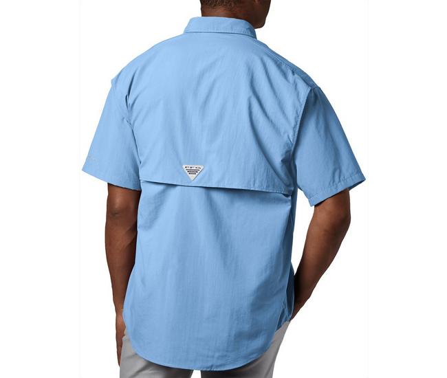 Columbia Mens Shirt XL Extra Large Blue Fishing Tropical Button