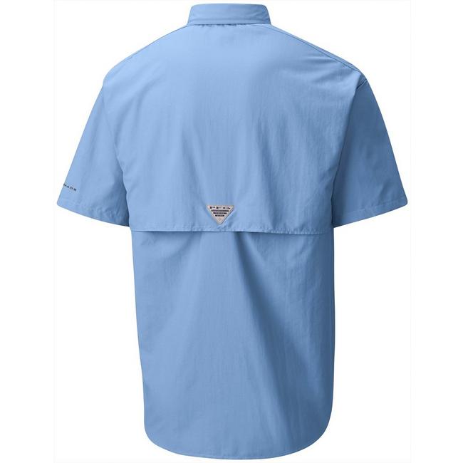 Columbia PFG Men's S Atlanta Braves Blue Red White Short Sleeve Button Up  Shirt