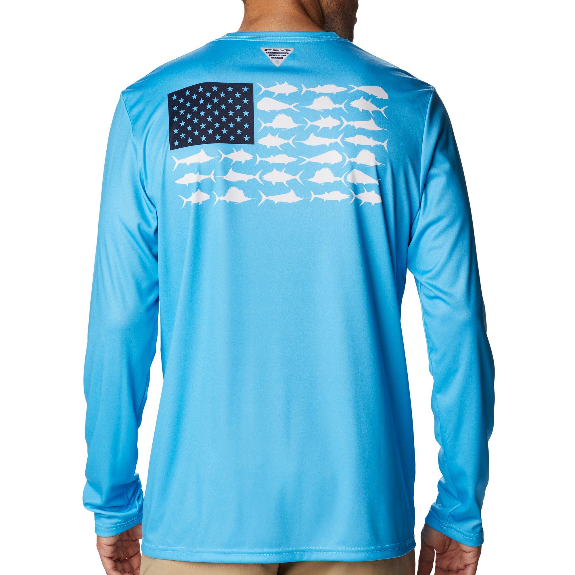 Columbia Mens PFG Fish Flag Long Sleeve T-Shirt
