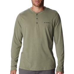 Columbia Mens Solid Long Sleeve Henley Top