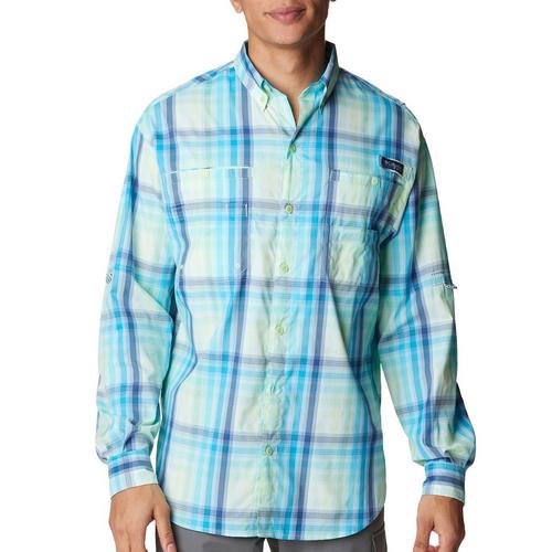 Mens Big Super Tamiami Checkered Long Sleeve Shirt