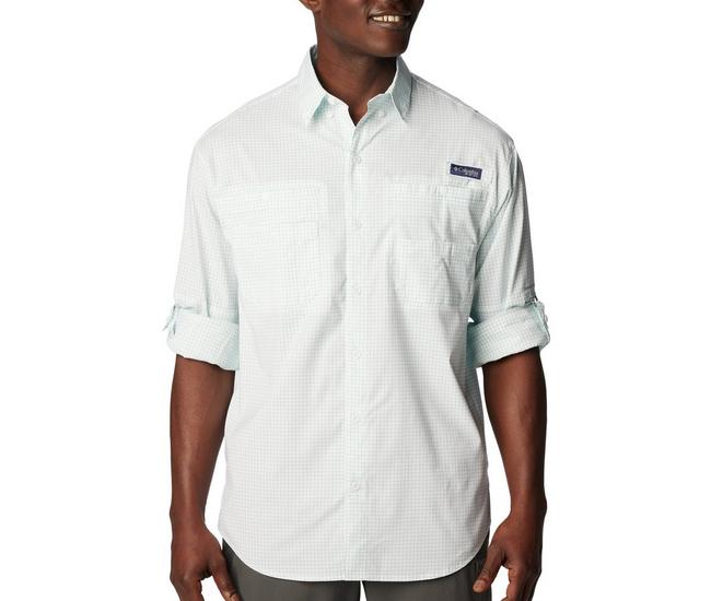 Columbia Men's PFG Super Tamiami Long Sleeve Shirt - L - BluePlaid