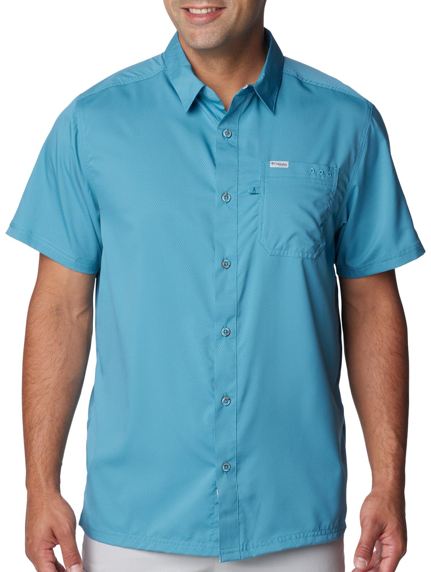 Columbia Mens PFG Tamiami Solid Short Sleeve Shirt