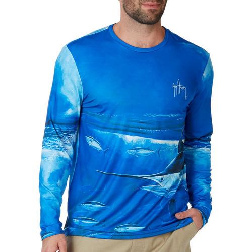 Guy Harvey Mens Marlin Graphic Long Sleeve Shirt