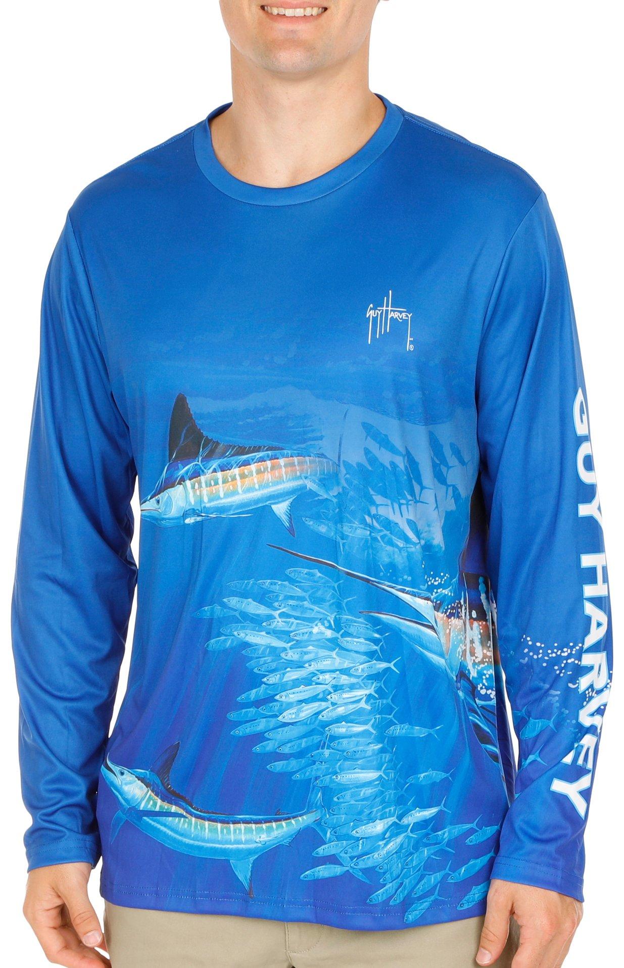 Tropical Hammerhead Shark T-Shirt: Mens UV Long Sleeve Protection Shirt |  Scuba Diving | Fishing