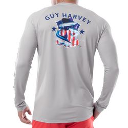 Guy Harvey Mens Americana Long Sleeve PerformanceT-Shirt