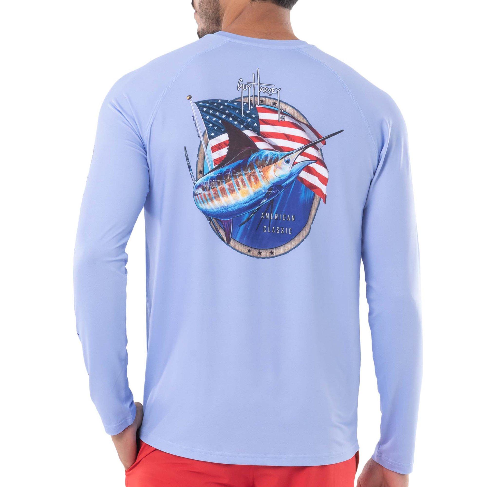 Guy Harvey Mens Americana Long Sleeve T-Shirt