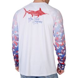 Guy Harvey Mens Americana Fish Long Sleeve T-Shirt