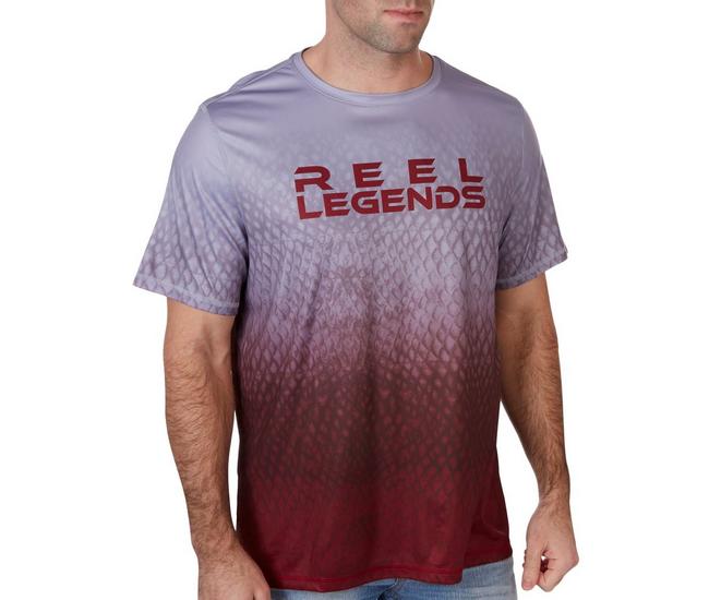 Reel Legends Mens Lea Szymanski Red Fish T-Shirt - Purple Gray - Medium