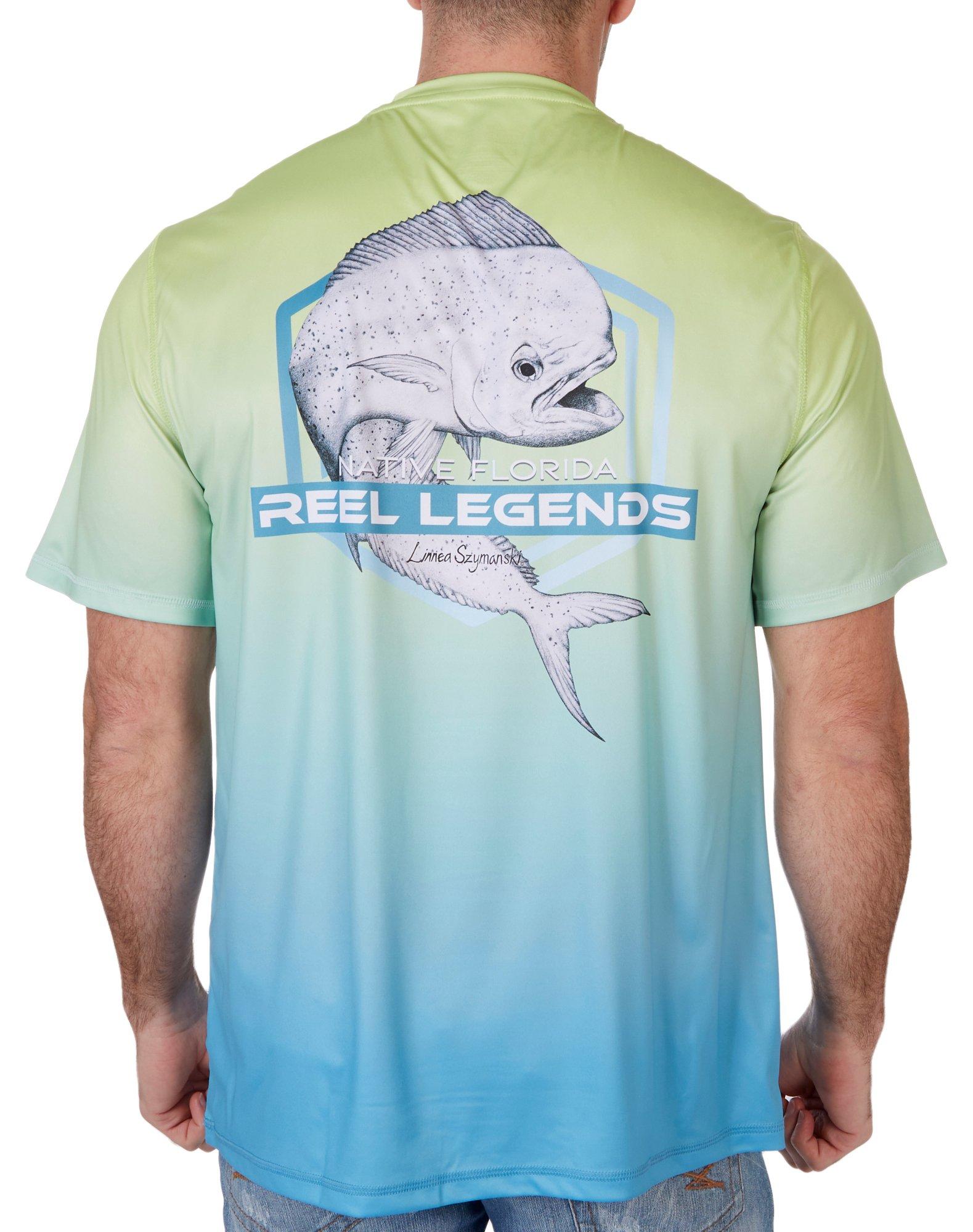 Reel Legends Reel Legends Florida T Shirt Fish Fishing Green Large