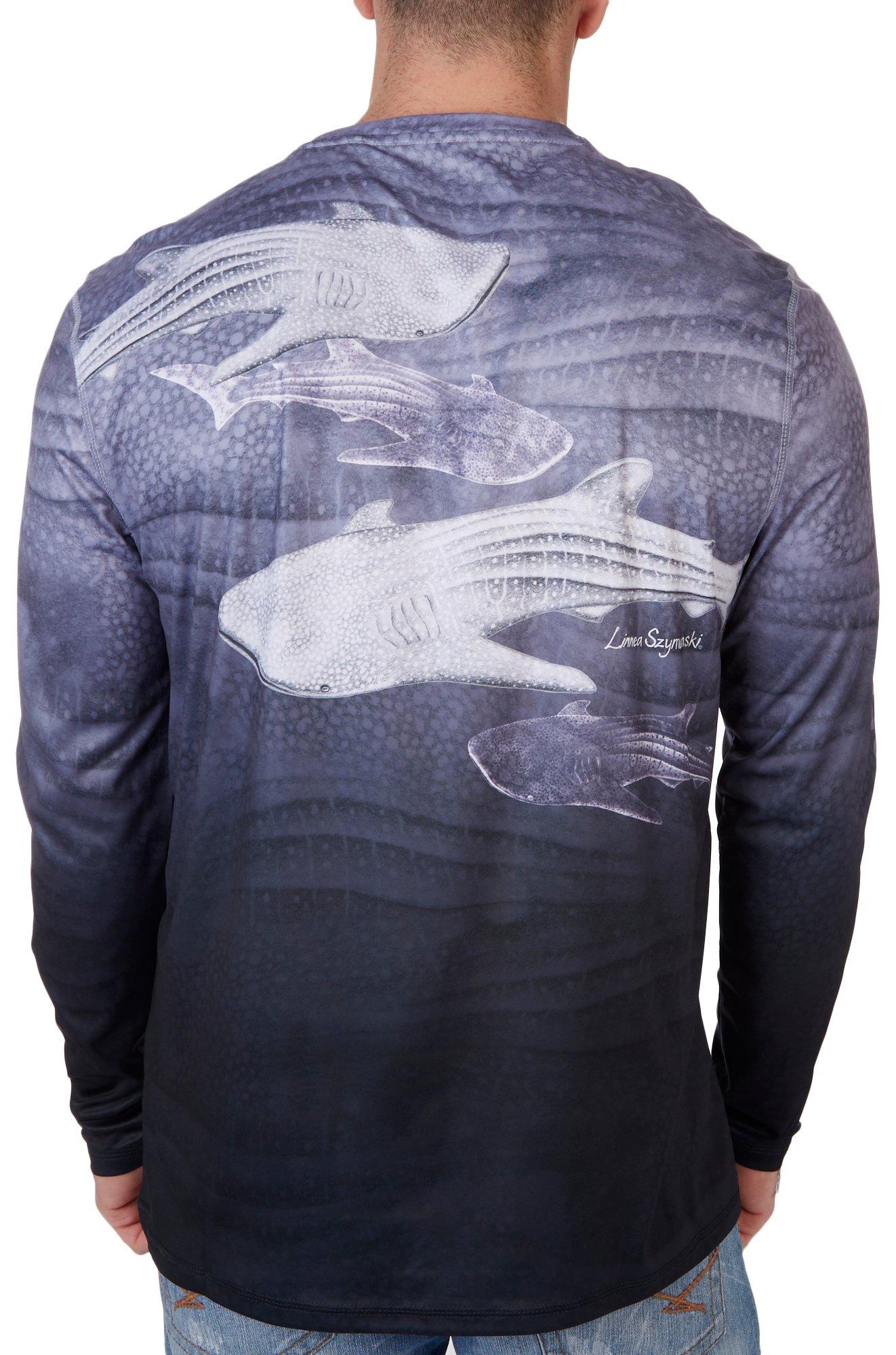 Reel Legends Mens Reel-Tec Whale Shark Long Sleeve T-Shirt