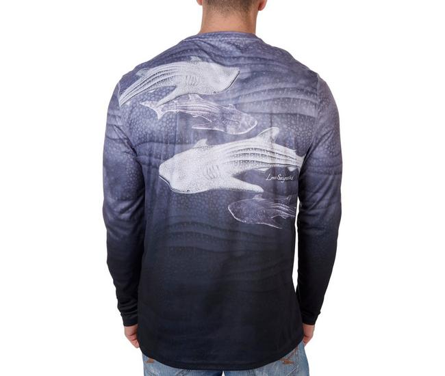 Reel Legends Mens Reel-Tec Whale Shark Long Sleeve T-Shirt