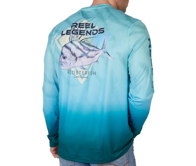 Reel Legends Mens Rooster Fish Long Sleeve Top