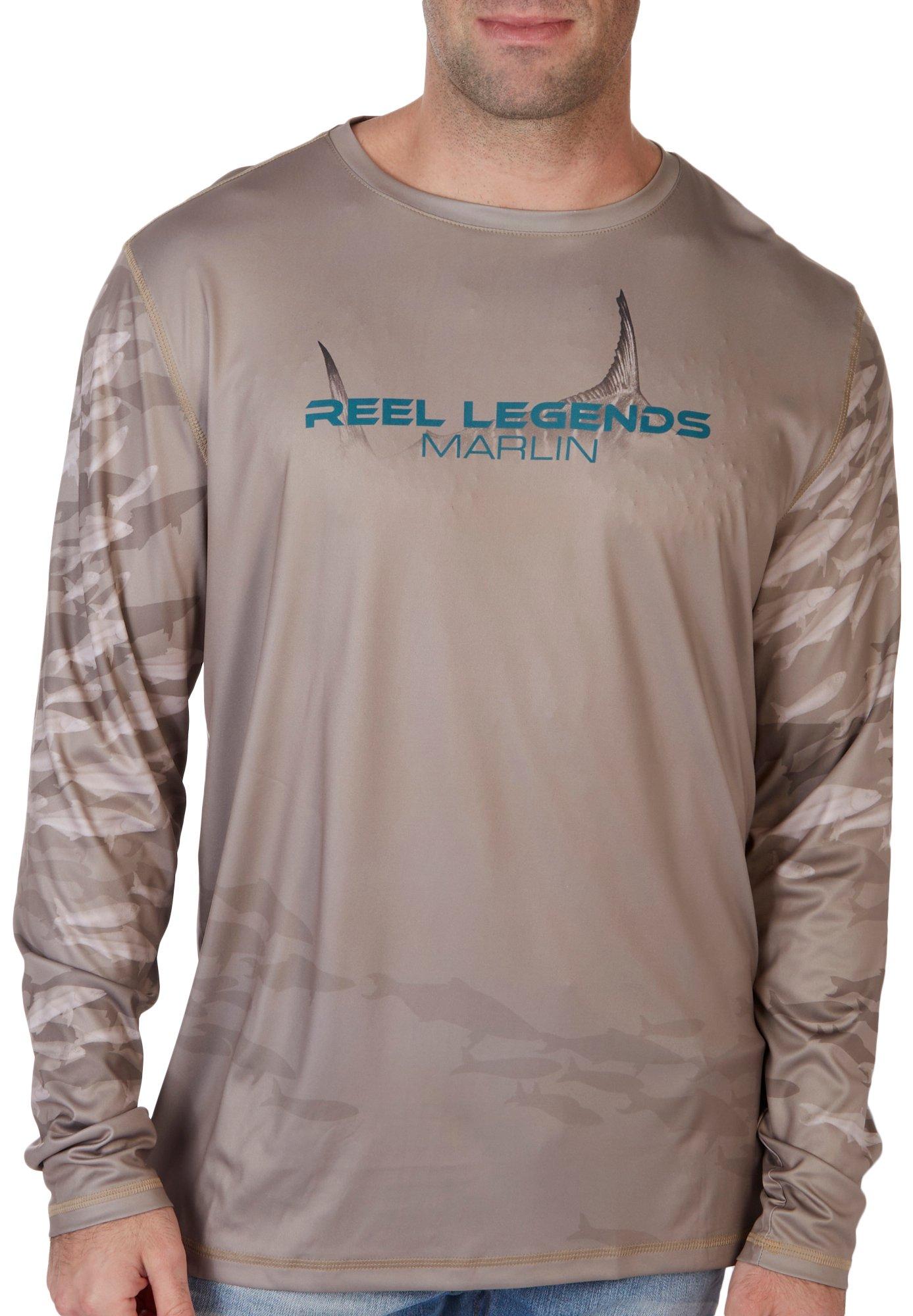 Reel Legends Mens 1/4 Zip Mesh Long Sleeve Top