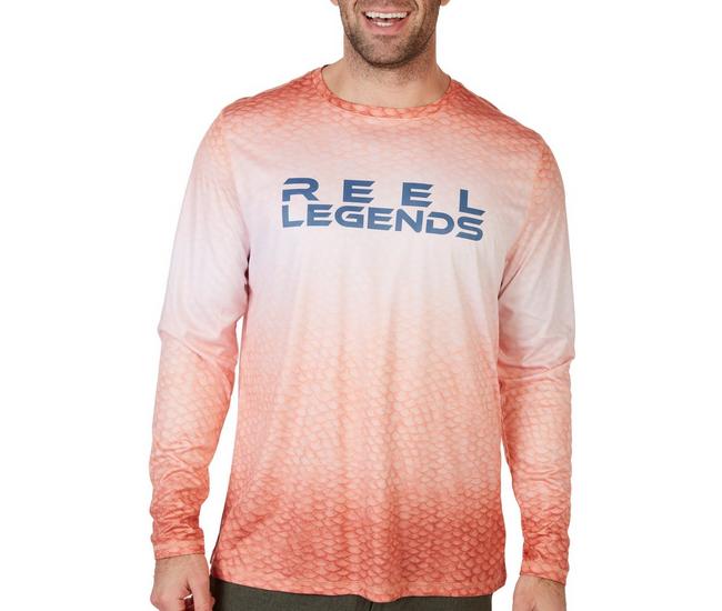  Reel Legends Mens Performance Striped Crew Neck Long Sleeve  Shirt Small Peach : Clothing, Shoes & Jewelry