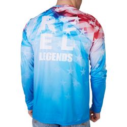 Reel Legends Mens America Stars & Stripes Long Sleeve Top