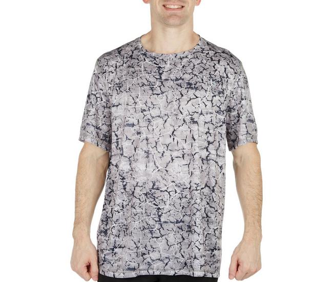 Reel Legends Mens Reel-Tec Crackle Print T-Shirt